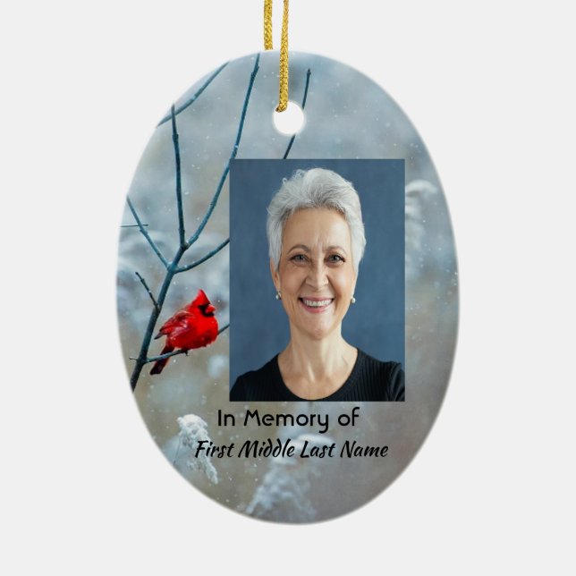 Décoration En Céramique Memorial Keepsaké Cardinal Red Bird (Dos)