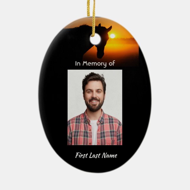 Décoration En Céramique Memorial Photo Prière Horse Ouest (Dos)