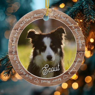 Décoration En Céramique Mémorial rustique en bois pour chien aimé et regre