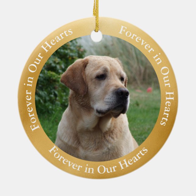 Décoration En Céramique Memorial Yellow Lab Angel Art personnalisé (Dos)