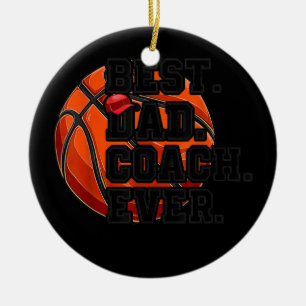 Décoration En Céramique Mens Best Papa basket-ball entraîneur jamais Fête 
