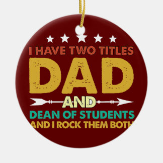 Décoration En Céramique Mens J'Ai Deux Titres Papa Et Doyen Des Étudiants
