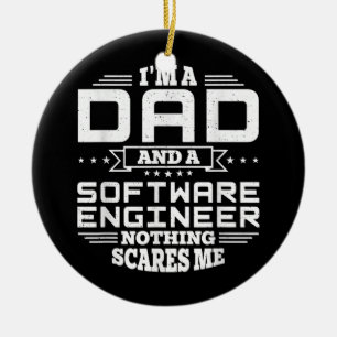 Décoration En Céramique Mens Je suis papa et un ingénieur en logiciel Rien