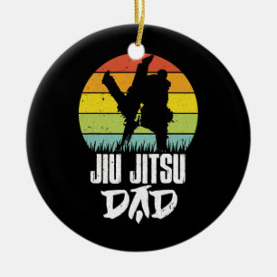Décoration En Céramique Mens Retro Jiu Jitsu Papa BJJ Père MIXED MARTIAL 