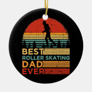 Décoration En Céramique Mens Rétro Vintage Best Roller Skating Dad Ever