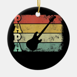 Décoration En Céramique Mens Vintage Basse Guitare Papa Baid Musicien