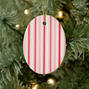 Décoration En Céramique menthe poivrée/ornement de Noël rayé
