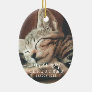 Décoration En Céramique Meowe Noël 2 Photo Deux Chats Rustique Ceram Roug