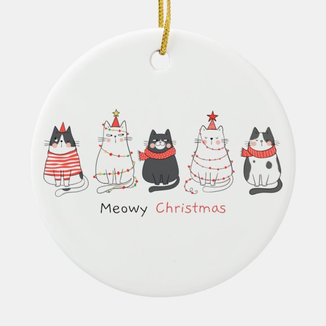 Décoration En Céramique Meowy Christmas Cats (Devant)