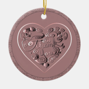 Décoration En Céramique Merci sur l'ornement rose poussiéreux