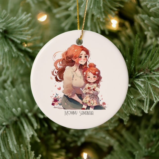 Décoration En Céramique Mère et fille personnalisée (Arbre)