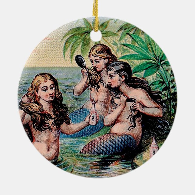 Décoration En Céramique Mermaid Antique Magie Océan Nautique (Dos)
