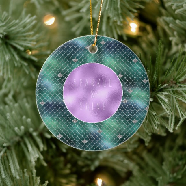 Décoration En Céramique Mermaid Silver Turquoise Ocean Glitz (Arbre)