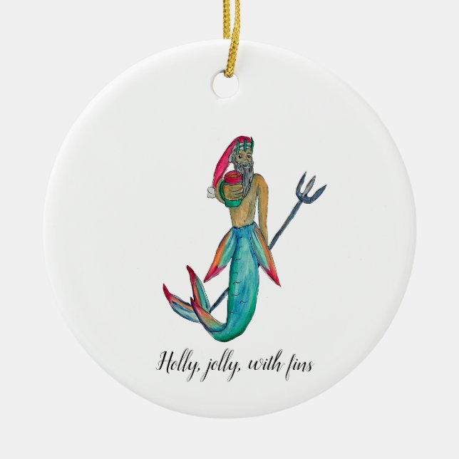 Décoration En Céramique Merman Père Noël (Devant)