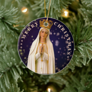 Décoration En Céramique Merry Christmas   Mary virgin   Ceramic Ornament