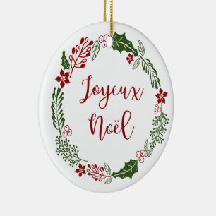 Décoration En Céramique Merry Christmas Wreath, Joyeux Noël