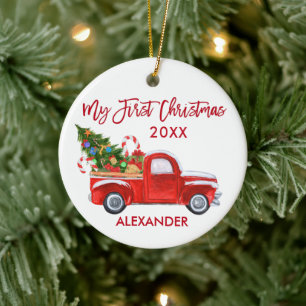 Décoration En Céramique Mes premières cannes de bonbon de Noël pour bébé r