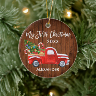 Décoration En Céramique Mes premiers Sucres de canne en bois de Noël Camio