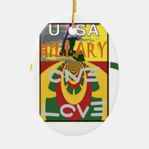 Décoration En Céramique Message d'amour dans les couleurs de Rasta Imprime
