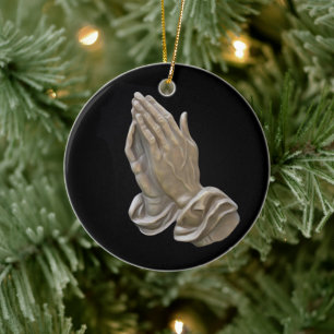 Décoration En Céramique Métal Peint Regarder Les Mains De Prière