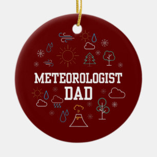 Décoration En Céramique Météorologue Papa Job Weather Meteorology