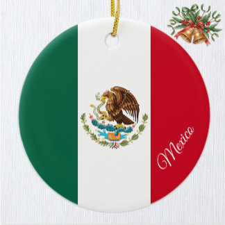Décoration En Céramique Mexico Christmas Ornament, Mexican Flag