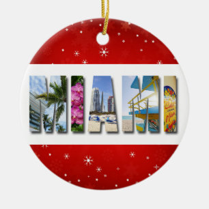 Décoration En Céramique Miami Floride Voyage Photo Noël