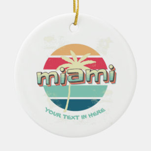 Décoration En Céramique Miami personnalisé, texte ici