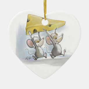 Décoration En Céramique Mic & Mac Apporte Dans L'Ornement Coeur Fromage