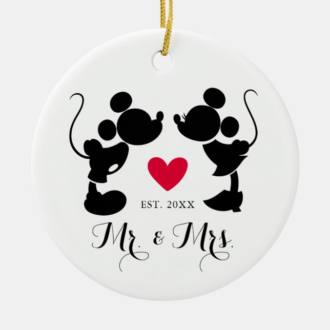 Décoration En Céramique Mickey et Minnie Mariage | Silhouette (Devant)