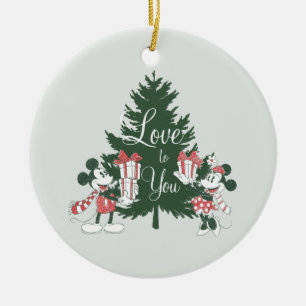 Décoration En Céramique Mickey & Minnie   L'amour de Noël pour vous