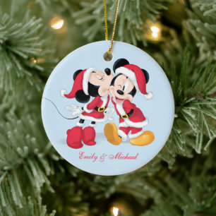 Décoration En Céramique Mickey & Minnie Le plaisir de la cloche de Noël