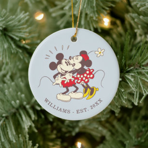 Décoration En Céramique Mickey Vintage personnalisé & Minnie Kissing