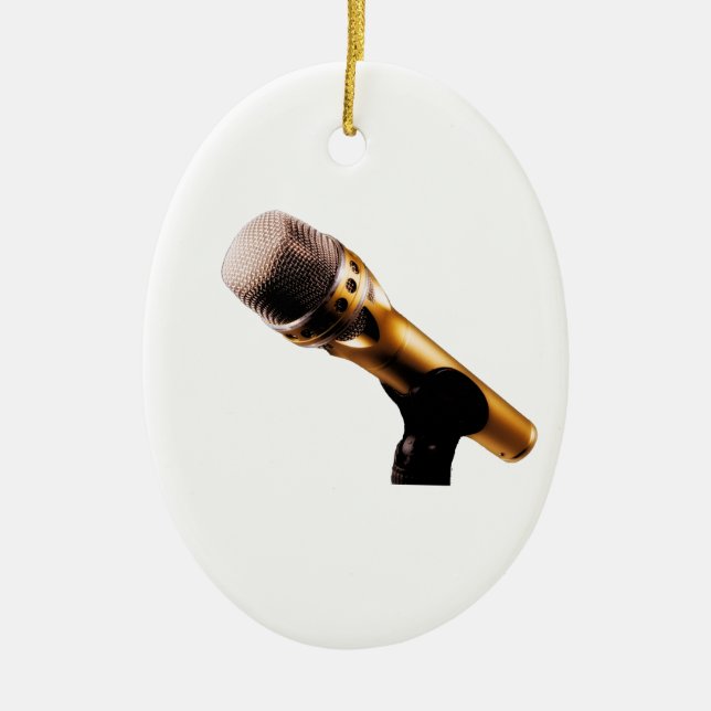 Décoration En Céramique Microphone d'or (Devant)