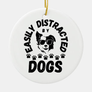 Décoration En Céramique Mignon facilement distrait par les chiens amateurs