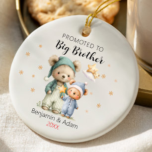 Décoration En Céramique Mignon promu grand frère ours en peluche Noël