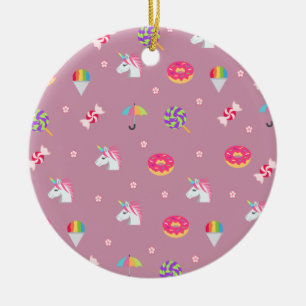 Décoration En Céramique mignonne émotion rose licorne bonbons fleurs loll