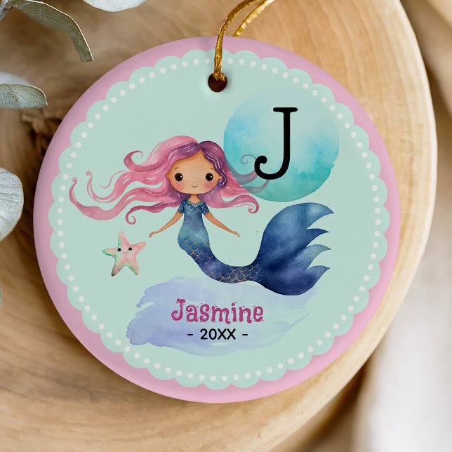 Décoration En Céramique Mignonne sirène whimsde noël garder présent (Créateur téléchargé)