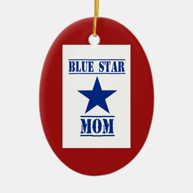 Décoration En Céramique Militaires de maman d'étoile bleue (Devant)