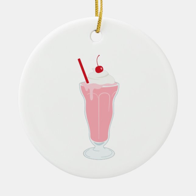 Décoration En Céramique Milkshake de Strawberry (Devant)