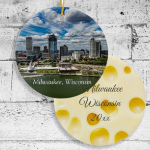 Décoration En Céramique Milwaukee Wisconsin Cheese Head Christmas Keepsaké