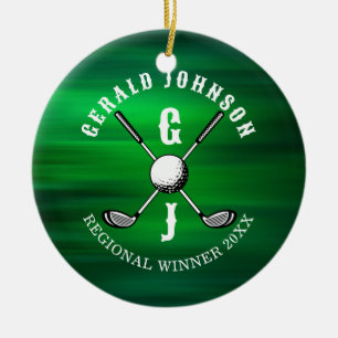 Décoration En Céramique Mini Élégant Golf Monogramme Design Céramique Ou