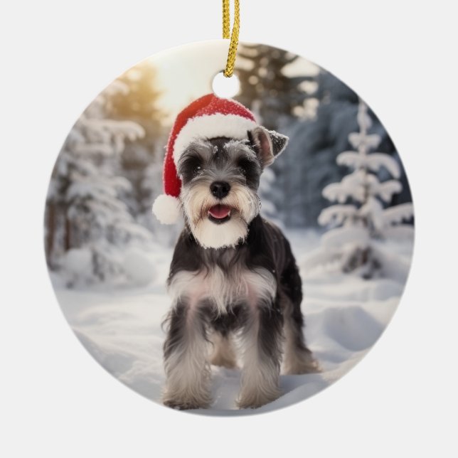 Décoration En Céramique Miniature de Schnauzer Dog (Devant)