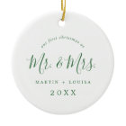 Minimal vert nouveau marié 1er Mariage de Noël pho