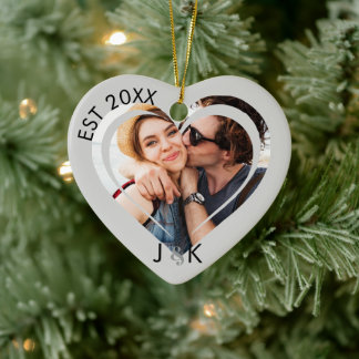 Décoration En Céramique Minimalist Frist Christmas Together Couple Photo
