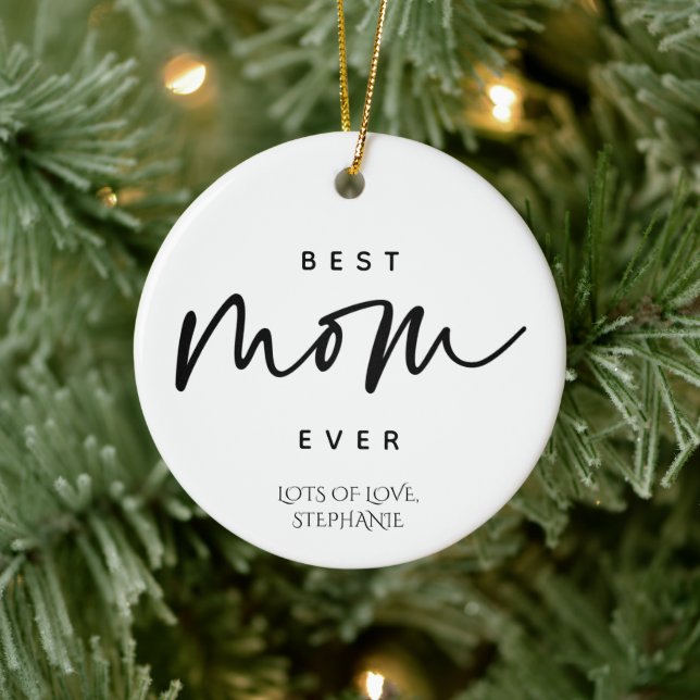Décoration En Céramique Minimaliste Meilleure maman toujours élégante Typo (Arbre)