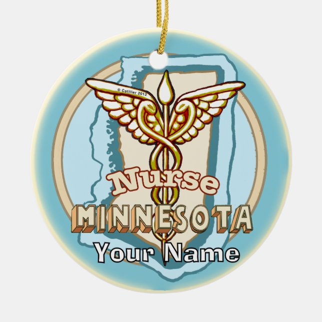 Décoration En Céramique Minnesota Nurse Caduceus  (Devant)