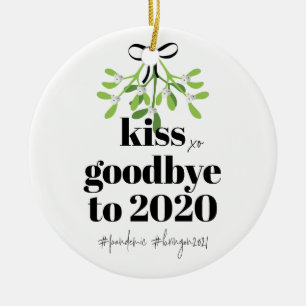 Décoration En Céramique Mistletoe Kiss Adieu à 2020 Do-Over Humour drôle