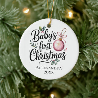 Décoration En Céramique Modern Elegant Baby First Christmas Baby Gift