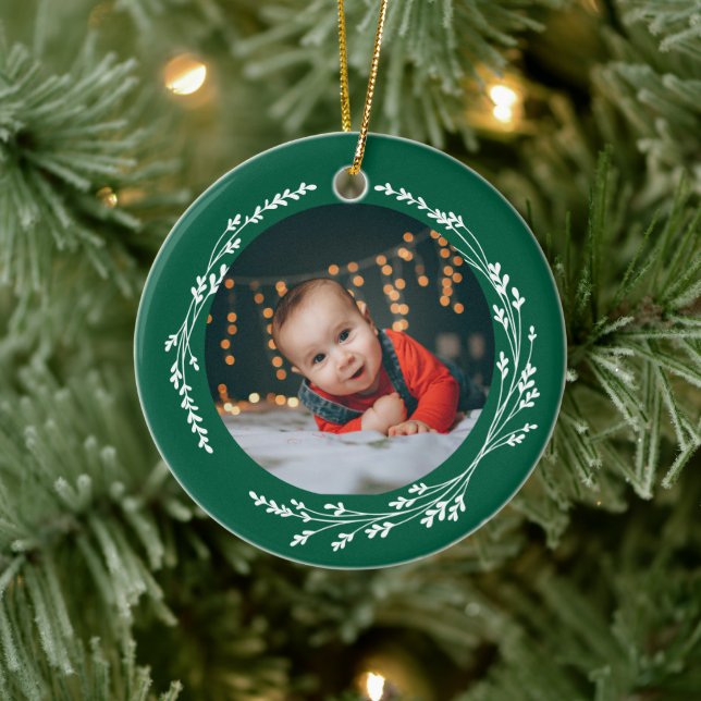 Décoration En Céramique Modern Elegant Baby First Christmas Green (Arbre)